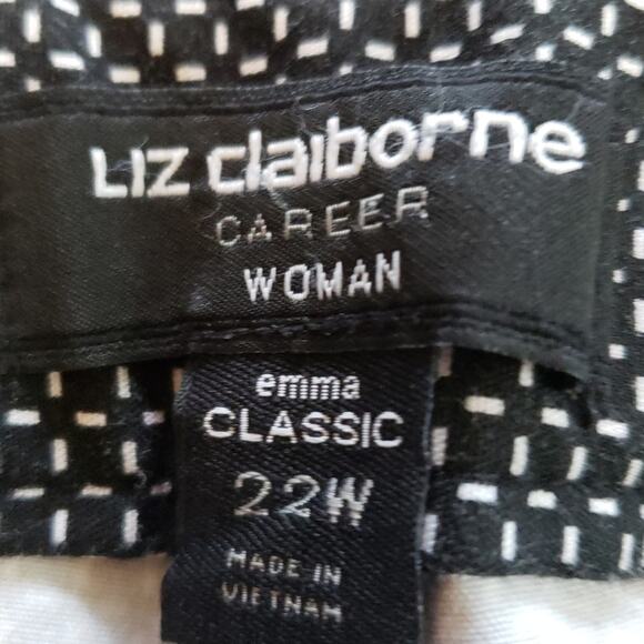 Liz Claiborne 22W black and white slacks - Picture 3 of 4